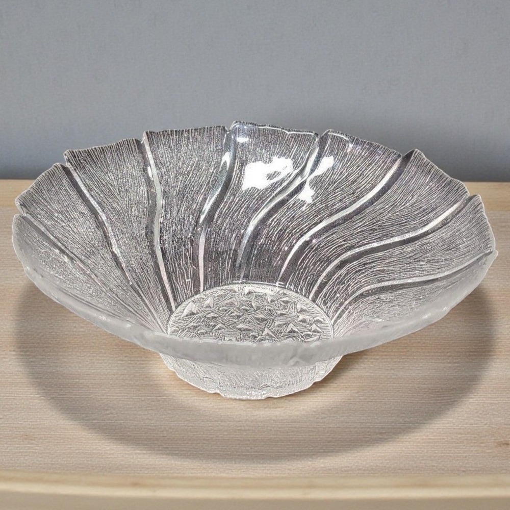 Pertti Kallionen Ice Art Glass Bowl, Lasisepat Finland, Scandinavian Glassware
